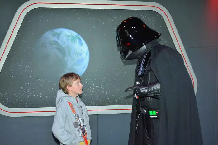 Darth Vader trying to convince my son to go to the dark side