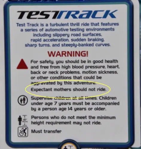 Test Track Warning Sign