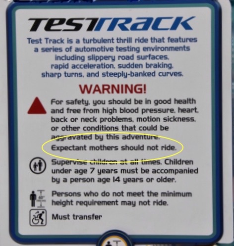 Test Track Warning Sign