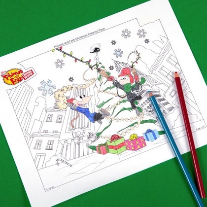 Phineas And Ferb Christmas Coloring Pages