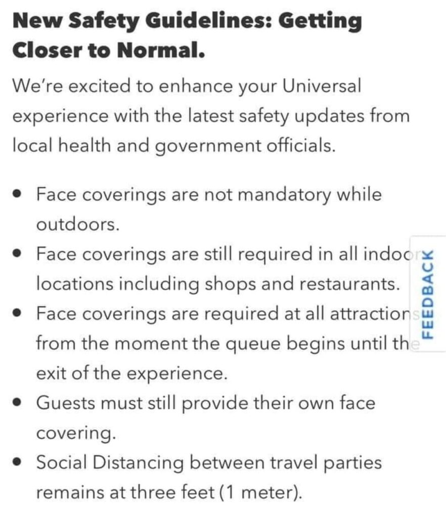 New Face Mask Policies at Universal Orlando and Disney World 1
