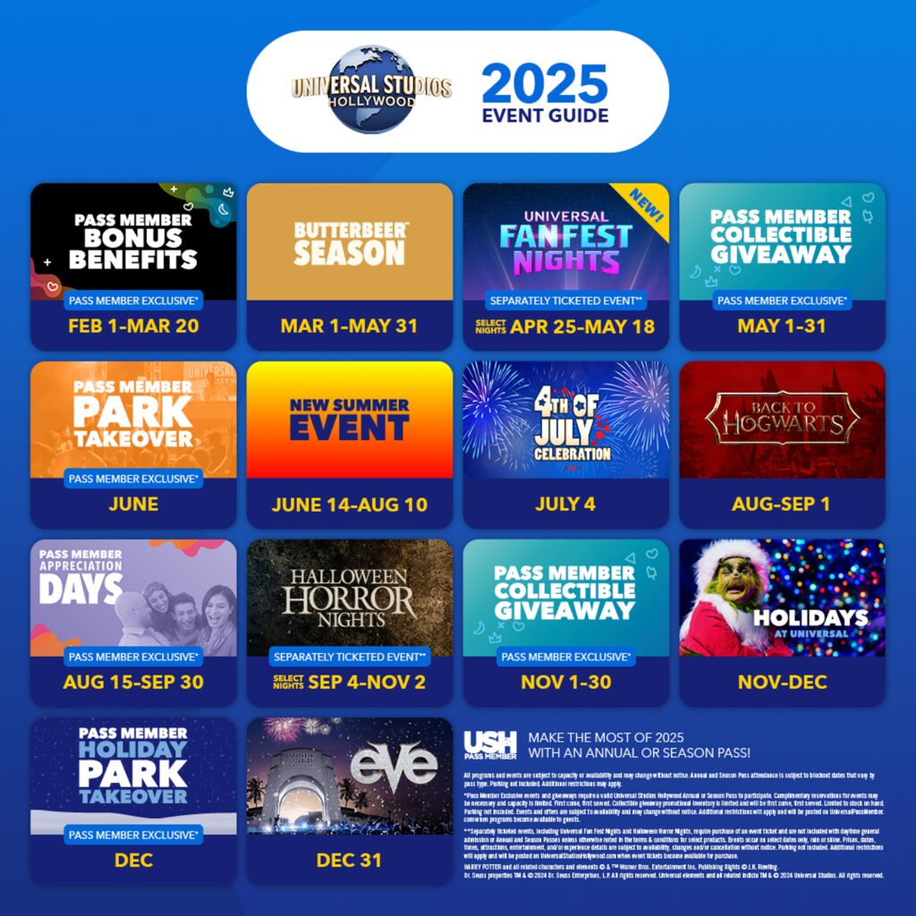 universal studios hollywood 2025 event guide