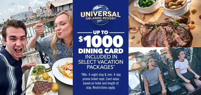 universal orlando dining card package