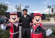 Jalen Hurts Celebrates Super Bowl Win at Walt Disney World mickey and minnie